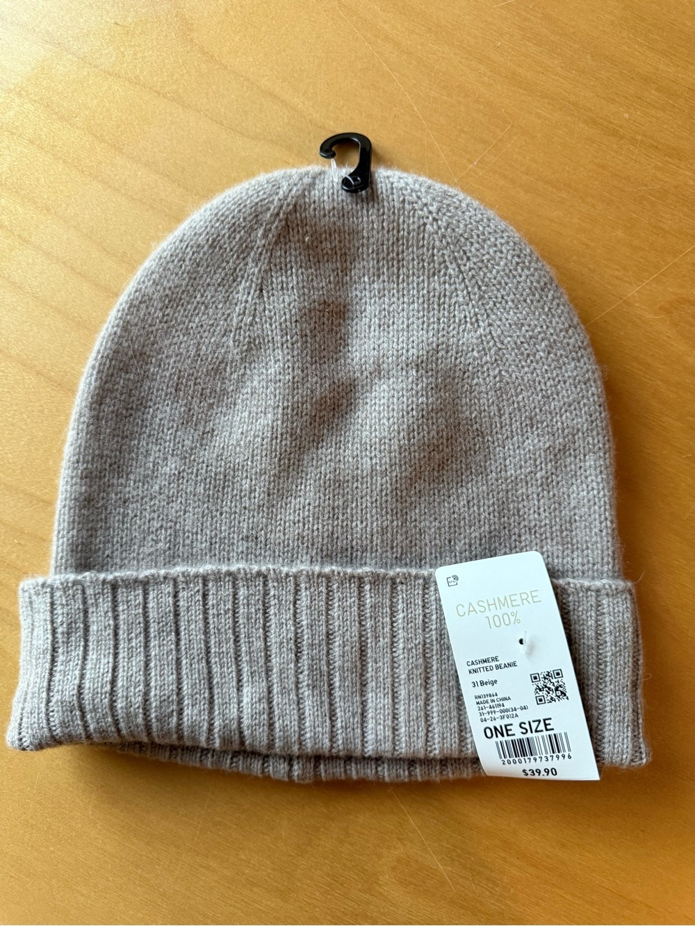 Uniqlo Women Knit 100% Cashmere Beanie, Tan, NWT